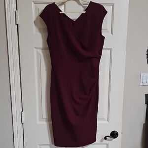 Miusol Deep Burgundy Midi Dress